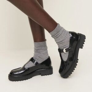 LIKE NEW REFORMATION Abalonia Chunky Mary Jane, Black, size 5.5